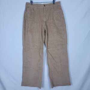 Hollister Womens Wide Leg Corduroy Pants Tan Sz 31 High Rise Boho Neutral Indie